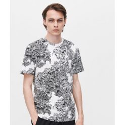 T-shirt z printem - Biały. Białe t-shirty męskie Reserved, s, bez wzorów, bez kołnierzyka. Za 49,99 zł.