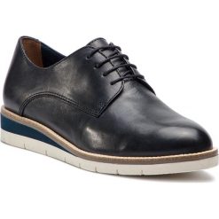 Oxfordy TAMARIS - 1-23202-22 Navy Lea/Plain 869. Czarne półbuty damskie Tamaris, bez obcasa, na płaskiej podeszwie, bez zapięcia. Za 269,90 zł.