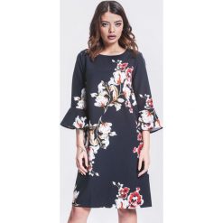 Granatowa Sukienka Make A Noise. Niebieskie sukienki damskie other, na imprezę, xl, w kwiaty, z falbankami, bez rękawów, midi. Za 69,99 zł.