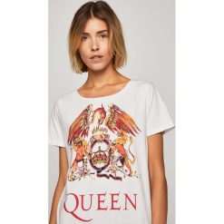 Medicine - Top Queen. Szare bluzki damskie MEDICINE, s, z nadrukiem, z bawełny, z okrągłym kołnierzem. W wyprzedaży za 39,90 zł.