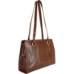 Torebki klasyczne damskie: Skórzana torebka w kolorze brązowym – 39 x 28 x 13 cm