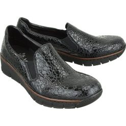 RIEKER 53766-45 grey, półbuty damskie. Szare półbuty damskie Rieker, bez wzorów, bez obcasa, bez zapięcia. Za 229,90 zł.