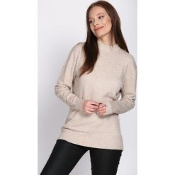Beżowy Sweter Shortage. Brązowe golfy damskie marki Born2be, m, ze stójką. Za 49,99 zł.
