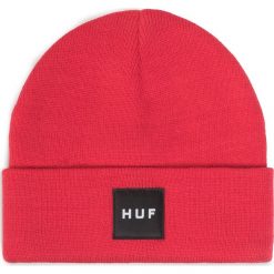 Czapka HUF - Essentials Box Logo Beani BN00090 Cyber Red. Czerwone czapki damskie HUF, na zimę, bez wzorów, z materiału. Za 109,00 zł.