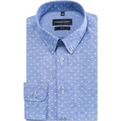 Koszula SIMONE KDWS000369. Niebieskie koszule męskie Giacomo Conti, m, bez wzorów, z bawełny, button down, z długim rękawem. Za 169,00 zł.