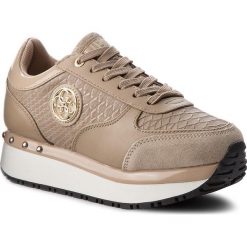 Sneakersy GUESS - FLTIF3 ELE12 BEIGE. Brązowe sneakersy damskie Guess, ze skóry ekologicznej. Za 499,00 zł.