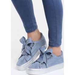 Niebieskie Creepersy All I Want. Niebieskie półbuty damskie Born2be, bez wzorów, bez obcasa, na platformie, na sznurówki. Za 59,99 zł.