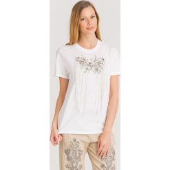 T-SHIRT TWINSET. Białe t-shirty damskie Twinset, s, z aplikacjami, z bawełny, z okrągłym kołnierzem. Za 407,40 zł.