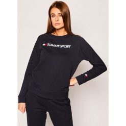 Bluza Tommy Sport Crew Logo S10S100456. Niebieskie bluzy sportowe damskie Tommy Sport, s, bez wzorów, z bawełny, bez rękawów, bez kaptura. Za 299,00 zł.