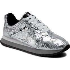 Sneakersy CALVIN KLEIN JEANS - Jill Metallic Crinkle R7806 Silver. Szare półbuty damskie Calvin Klein Jeans, z jeansu. W wyprzedaży za 359,00 zł.