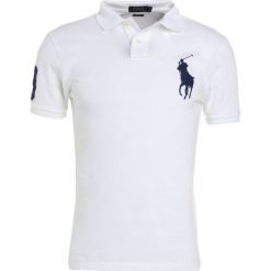 Polo Ralph Lauren SLIM FIT Koszulka polo white. Białe koszulki męskie Polo Ralph Lauren, m, bez wzorów, z bawełny, polo, bez rękawów. W wyprzedaży za 439,20 zł.