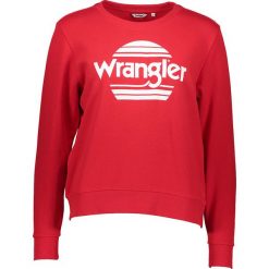 Bluza w kolorze czerwonym. Czerwone bluzy damskie Wrangler, m, z nadrukiem, z bawełny, z okrągłym kołnierzem, bez rękawów, bez kaptura. W wyprzedaży za 109,95 zł.
