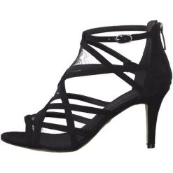 Tamaris Sandały Damskie 41 Czarne. Czarne sandały damskie Tamaris, bez wzorów, eleganckie, na wysokim obcasie, na obcasie, bez zapięcia. Za 200,00 zł.