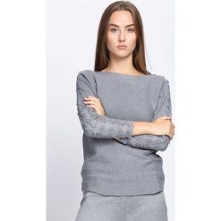 Ciemnoszary Sweter Love Street. Szare swetry klasyczne damskie Born2be, l, z koronki, z dekoltem w łódkę. Za 59,99 zł.