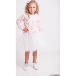 Bluzy dziewczęce: Różowa bluza dresowa z falbanką