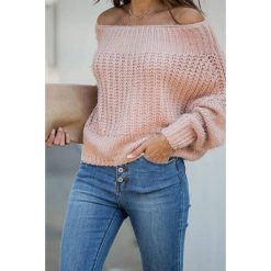 Damski sweter ABRIENDA. Różowe bluzy damskie IVET, bez wzorów. W wyprzedaży za 59,00 zł.