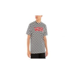 T-shirty z krótkim rękawem Vans VN000GGGM74 CHECKERBOARD. Białe t-shirty męskie Vans, s, bez wzorów, bez kołnierzyka, krótkie. Za 130,86 zł.