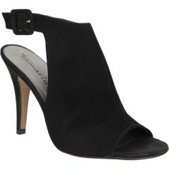Sandały tamaris 1-28341-26. Czarne sandały damskie Tamaris, bez wzorów, ze skóry ekologicznej, eleganckie, bez obcasa, bez zapięcia. Za 299,99 zł.
