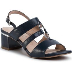 Sandały CAPRICE - 9-28208-24 Ocean Nappa 855. Niebieskie klapki damskie Caprice, bez wzorów, ze skóry, bez obcasa, na obcasie. Za 249,00 zł.