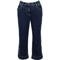 Dżinsy 3/4 ze stretchem bonprix ciemnoniebieski "stone". Niebieskie boyfriendy damskie bonprix. Za 89,99 zł.