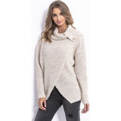 Sweter F813. Swetry damskie Fobya, s, bez wzorów, z wełny, bez rękawów, bez kaptura. Za 123,50 zł.