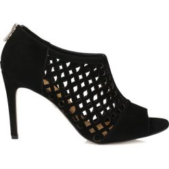 Buty ślubne damskie: Czarne czółenka peep toe