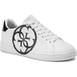 Sneakersy GUESS - Cambry FL7CAM ELE12 WHITE/BLACK. Białe półbuty damskie Guess, na co dzień, z aplikacjami, ze skóry ekologicznej, bez obcasa, na płaskiej podeszwie, bez zapięcia. Za 399,00 zł.
