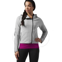 Bluza damska treningowa Reebok AA4527. Bluzy damskie Reebok, na jesień, bez wzorów, bez rękawów, z kapturem. W wyprzedaży za 129,00 zł.