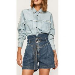 Pinko - Szorty jeansowe. Niebieskie szorty damskie Pinko, l, w paski, z bawełny, casualowe, z podwyższonym stanem. Za 759,90 zł.
