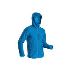 Kurtka polarowa turystyczna SH100 ultra-warm męska. Niebieskie kurtki męskie QUECHUA, na zimę, xl, z elastanu. Za 129,99 zł.