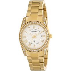 Zegarek kwarcowy w kolorze biało-złotym. Żółte, analogowe zegarki damskie Esprit Watches, ze stali. W wyprzedaży za 272,95 zł.