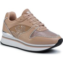 Sneakersy EMPORIO ARMANI - X3X046 XM308 R778 Nude/Silver/Nude/Sil. Brązowe półbuty damskie Emporio Armani, ze skóry. W wyprzedaży za 689,00 zł.