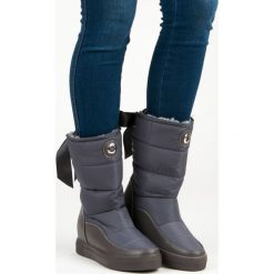 Buty zimowe damskie: Modne szare śniegowce AUBREY