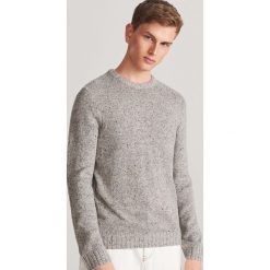 Sweter z melanżowej dzianiny - Jasny szary. Szare swetry męskie Reserved, s, bez wzorów, z dzianiny, bez kołnierzyka, bez kaptura. Za 139,99 zł.