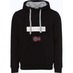 Napapijri - Męska bluza nierozpinana, czarny. Szare bluzy męskie rozpinane marki Napapijri, l, z materiału, z kapturem. Za 449,95 zł.