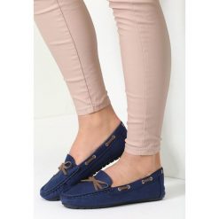 Granatowe Mokasyny Match Me. Niebieskie mokasyny damskie marki TULLO, z materiału. Za 74,99 zł.