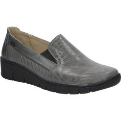Szare półbuty slip on skórzane na koturnie Helios 350. Szare półbuty damskie na koturnie marki Helios. Za 188,99 zł.