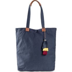 Torba shopper bonprix jagodowy. Fioletowe torby damskie na zakupy marki bonprix, w paski, wizytowe, bez dodatków. Za 54,99 zł.