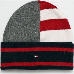 Tommy Hilfiger - Czapka. Brązowe czapki zimowe męskie TOMMY HILFIGER, z dzianiny. Za 159,90 zł.