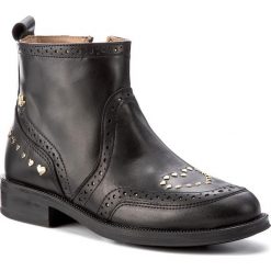 Botki LOVE MOSCHINO - JA21043G14IA200B Vit.Nero/Mirr.Oro. Czarne botki damskie na obcasie marki Love Moschino, ze skóry. W wyprzedaży za 759,00 zł.