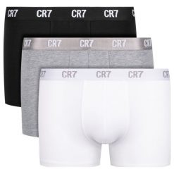 Komplet 3 par bokserek Cristiano Ronaldo CR7 Basic Trunk 3Pack 8100-49-633. Szare bokserki męskie Cristiano Ronaldo CR7, bez wzorów, z elastanu. W wyprzedaży za 89,00 zł.