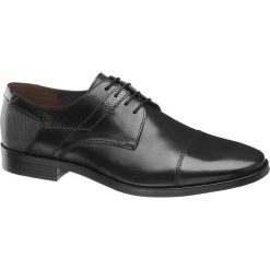 Półbuty męskie AM SHOE czarne. Czarne półbuty męskie AM SHOE, ze skóry. Za 139,00 zł.