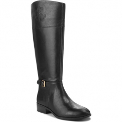 Oficerki LAUREN RALPH LAUREN - Madisen 802712326001 Black. Czarne buty zimowe damskie Lauren Ralph Lauren, z materiału, na obcasie. Za 829,90 zł.
