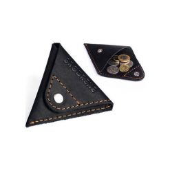 Skórzana bilonówka coin wallet BRODRENE CW01 czarna - Czarny. Czarne portfele męskie Brødrene, bez wzorów, ze skóry. Za 39,99 zł.