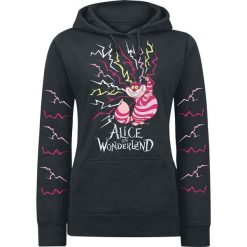 Alicja w Krainie Czarów Grinsekatze - Lightning Bluza z kapturem damska czarny. Czarne bluzy rozpinane damskie Alicja w Krainie Czarów, l, z motywem z bajki, z kapturem. Za 164,90 zł.
