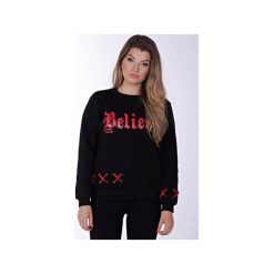 Believe Black Sweatshirt. Czarne bluzy damskie Kingsize, l, z nadrukiem, ze skóry, bez rękawów, bez kaptura. Za 69,50 zł.