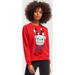 Bluza ze świątecznym motywem - Czerwony. Czerwone bluzy damskie Reserved, s. Za 79,99 zł.