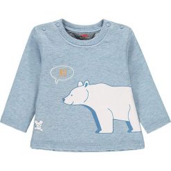 Bluza w kolorze błękitnym. Niebieskie bluzy niemowlęce Kanz, z nadrukiem, z bawełny, bez rękawów, bez kaptura. W wyprzedaży za 35,95 zł.