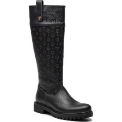 Oficerki POLLINI - TA26023G04Q2100A Vit.Nero. Czarne kozaki damskie marki Pollini, ze skóry ekologicznej, przed kolano, na wysokim obcasie, na obcasie, bez zapięcia. W wyprzedaży za 649,00 zł.