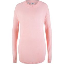 Sweter z dekoltem w łódkę bonprix pastelowy jasnoróżowy. Różowe swetry damskie bonprix, bez wzorów, bez rękawów, bez kaptura. Za 27,99 zł.